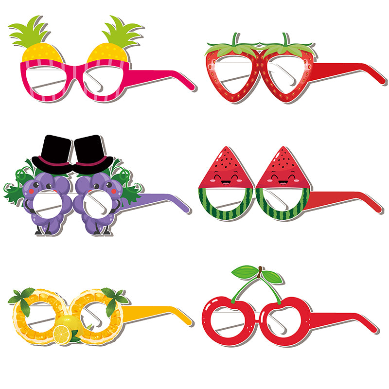 12PCS Hawaiian Party Paper Glasses – Fun Tropical Photo Props