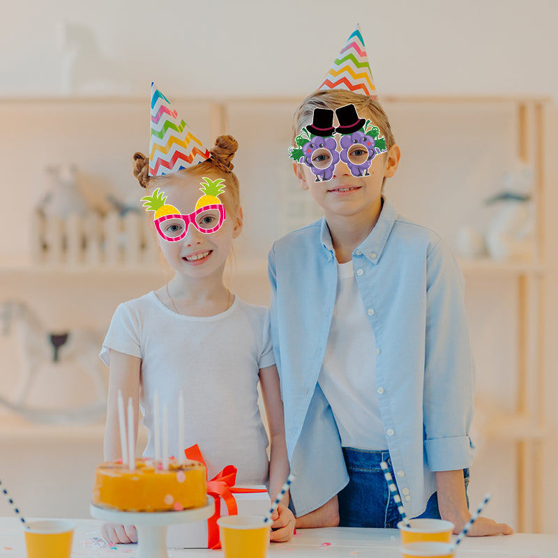 12PCS Hawaiian Party Paper Glasses – Fun Tropical Photo Props