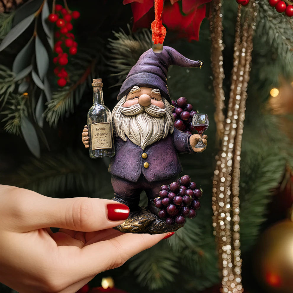 Spheregoods 2D Acrylic Ornament Vineyard Gnome Festivities