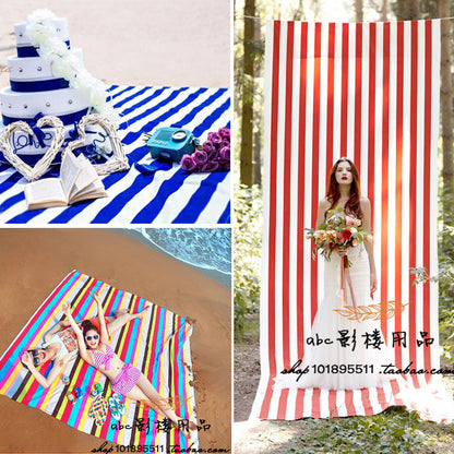 Red Blue White Striped Fabric – Beach Cloth & Photography Backdrop