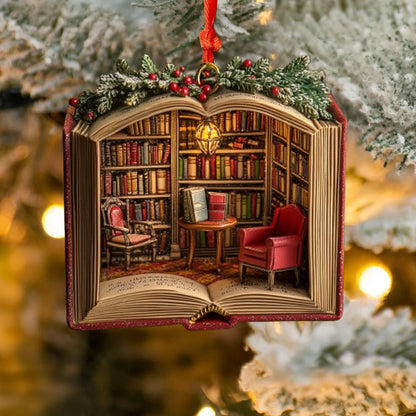 Spheregoods 2D Acrylic Ornament Enchanted Library