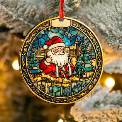 Spheregoods 2D Acrylic Ornament Stained Glass Santa