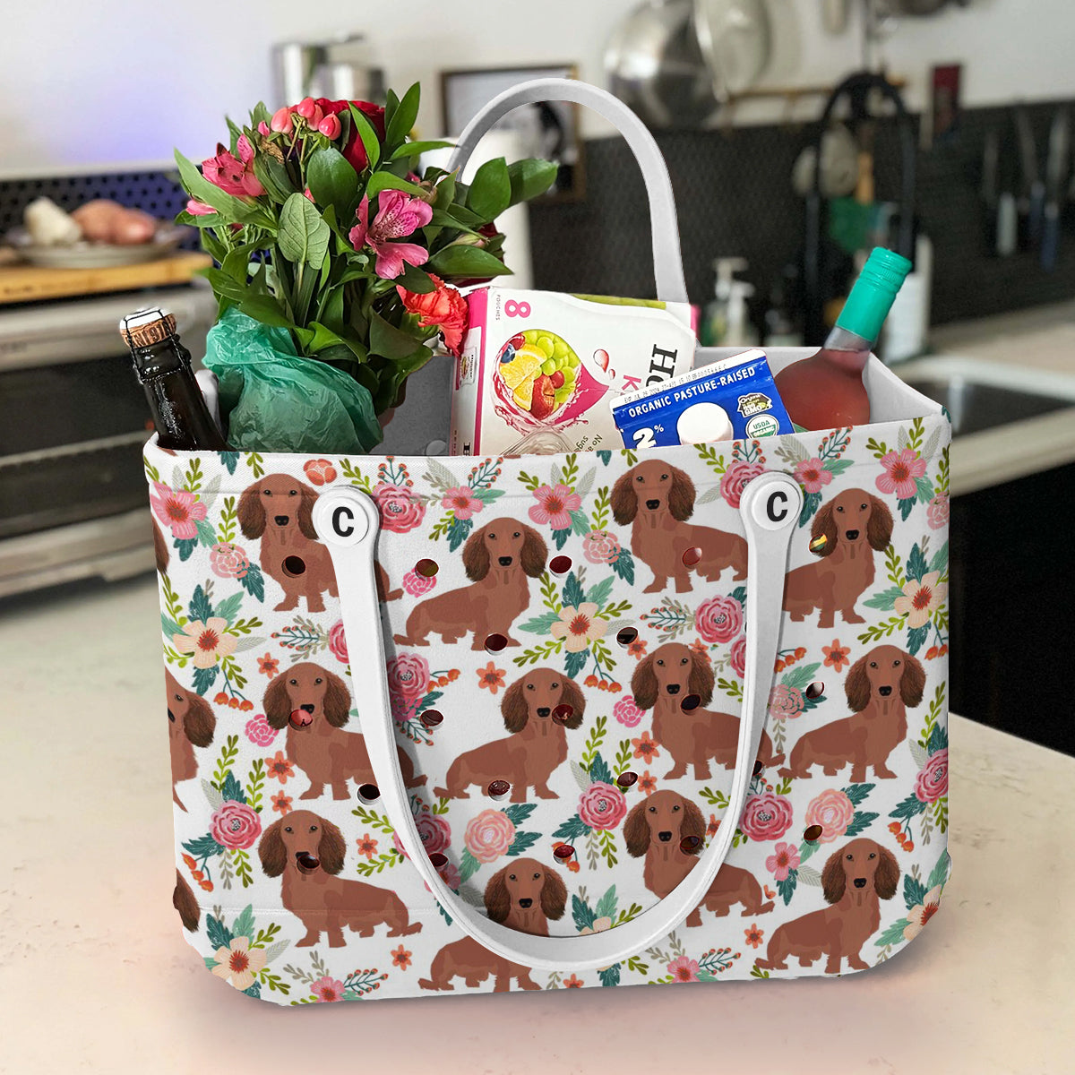 Spheregoods Cee™ Bag Dachshund Flower Pattern