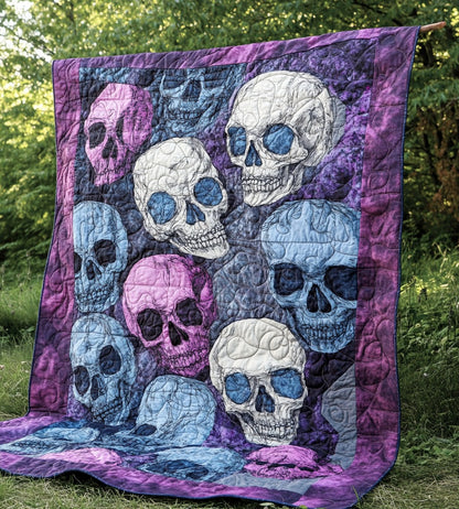 Spheregoods All Season Quilt 3-Piece Set Purple Skull