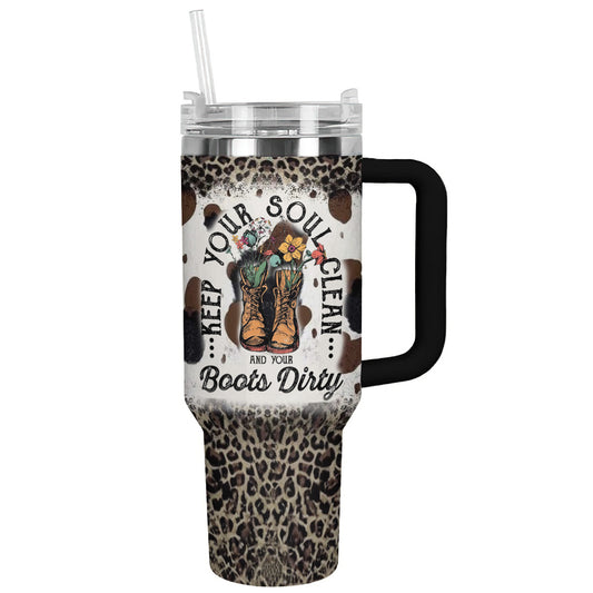Spheregoods Tumbler Clean Heart, Dirty Boots