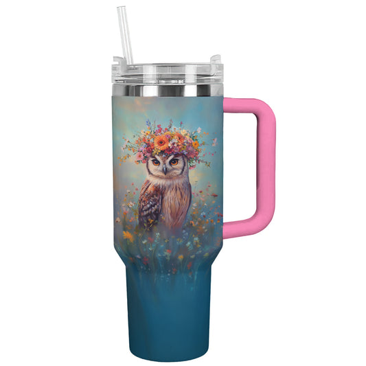 Spheregoods Tumbler Flower Crown Owl