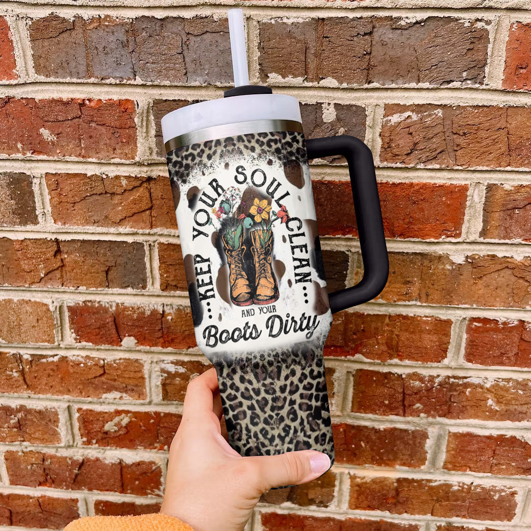 Spheregoods Tumbler Clean Heart, Dirty Boots