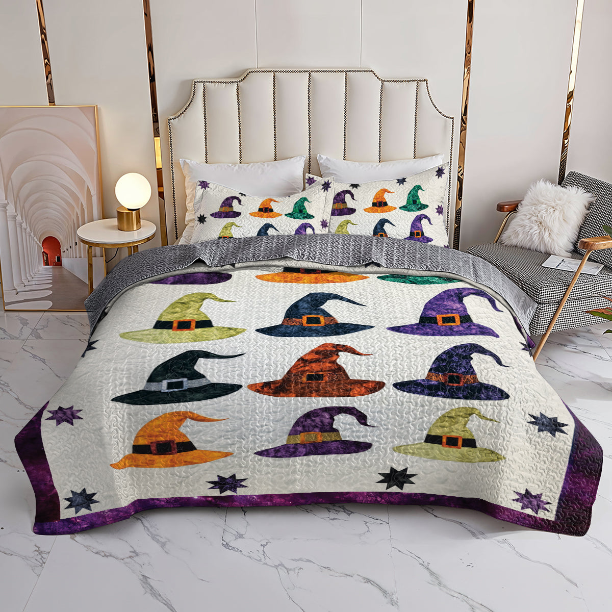 Spheregoods All Season Quilt 3-Piece Set Witch