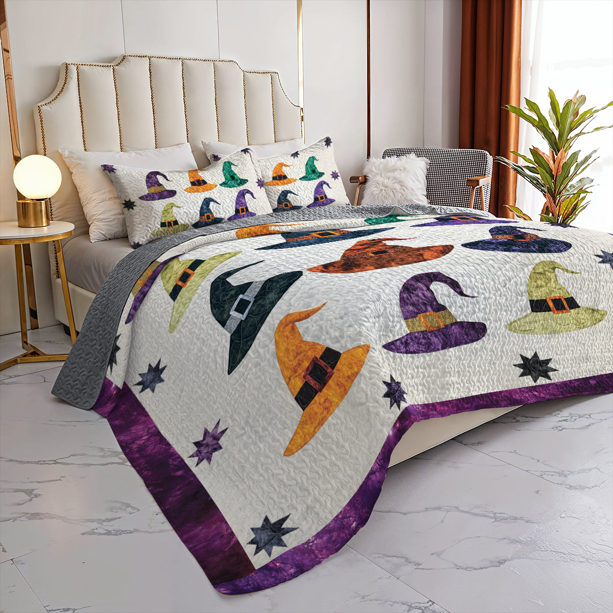 Spheregoods All Season Quilt 3-Piece Set Witch